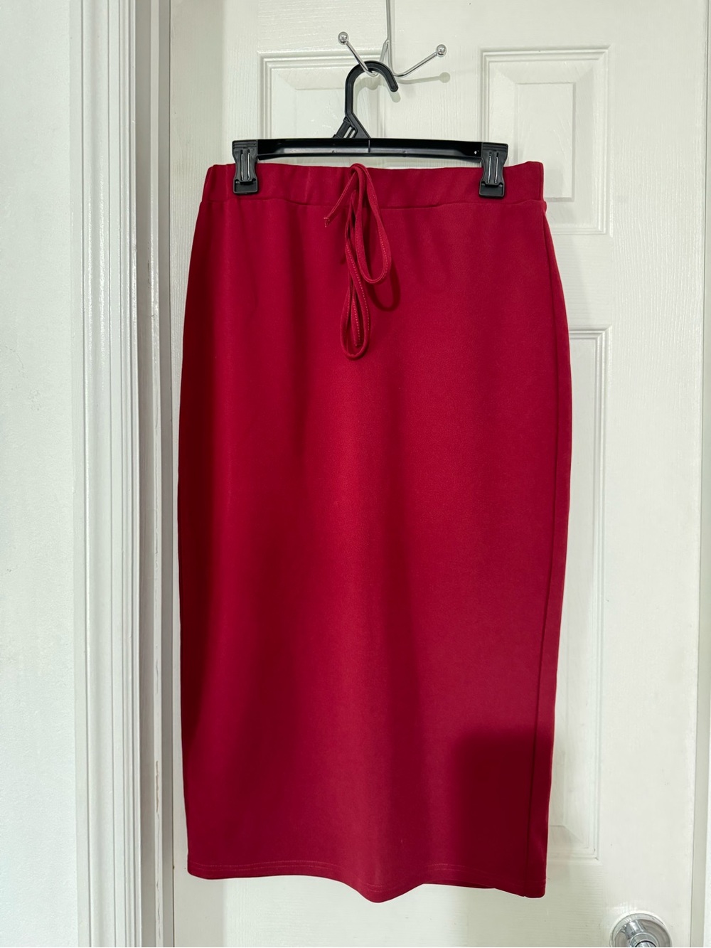 2 skirt SHEIN hot pink and burgundy Drawstring Pencil Midi Skirt 2 bundle